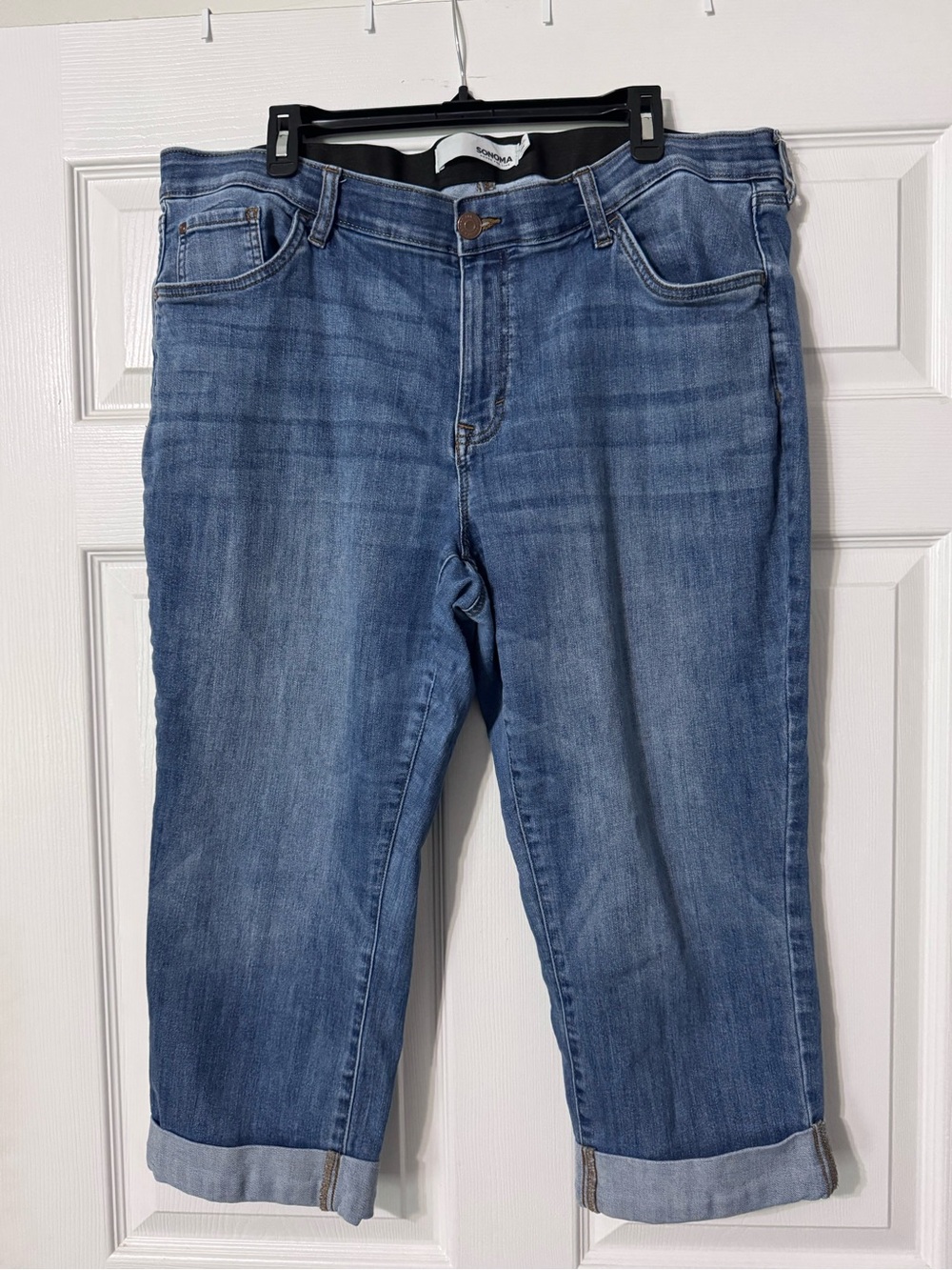 Sonoma Medium Blue Cropped Women's Capri Jeans- Size 18w